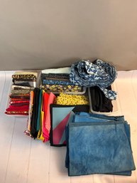Lot Of Miscellaneous Quilting Or Sewing Fabric Of Various Sizes- Hand Dyed