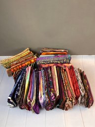 Lot Of Miscellaneous Quilting Or Sewing Fabric Of Various Sizes- Some Hand Dyed