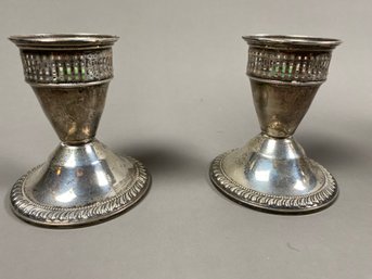 Pair Of Duchin Creations Weighted Sterling Silver Candlestick Holders, 210 Grams