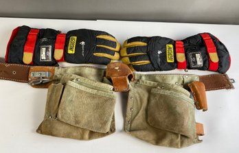 Vintage Action Leathercraft Toolbelt And Pair Of Gordini Heat Trap Gloves