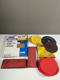 Lot Of Miscellaneous Sandpaper Discs & Belts, Norton & Warrior