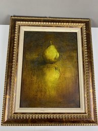Framed Art Still Life Of Fruit Or Pear In A Gold Frame
