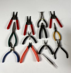 Lot Of Wire Strippers, Precision Pliers, Wire Cutters & Tweezers