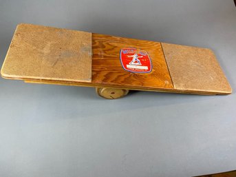 Vintage 1950's Balla-Rolla 35' Roller Wood Exercise Trainer Balance Board