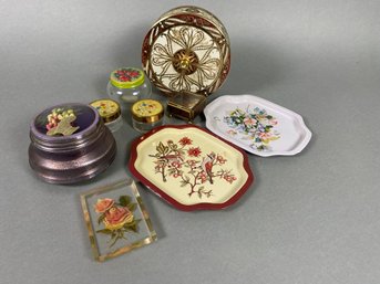 Vintage Tins, Music Box, Glass Jars, Trinket Box