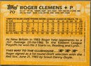 Roger Clemens 1988 Topps Boston Red Sox Baseball Card #70