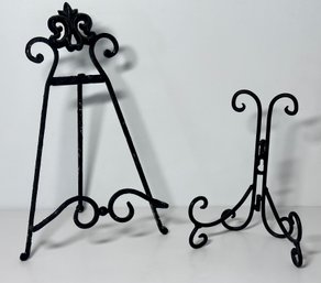French Rustic Style Metal Picture Easels - Set Of 2