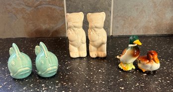 Assortment Of Vintage Animal Salt And Pepper Shakers - Set Of 3