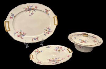 Floral Field Haviland Finest French China Platters And Tureen - Set Of 3
