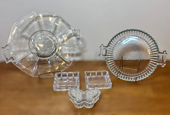 Great Assortment Of Vintage Cut Glass Dishes - Set Of 5