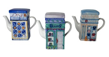 Unique Collection Of MRSF INC Town Teapots - Set Of 3