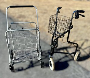Utility Shopping Cart & Walker W/ Basket