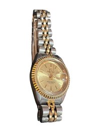 Peugeot Womans Water Resistant Gold Tone Watch