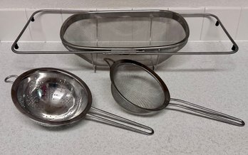 Assortment Of Strainers And Kitchen Sink Strainer - Set Of 3