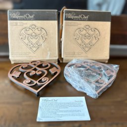 Pampered Chef Round Up From The Heart 2010 Trivet - Set Of 2