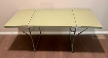 Vintage Green Metal Folding Table