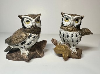 Homco Owl Figurines - Set Of 2
