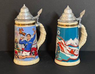1984 Limited Edition Olympics Beer Steins - Set Of 2