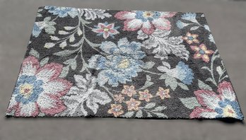 Pastel Floral And Grey Rug