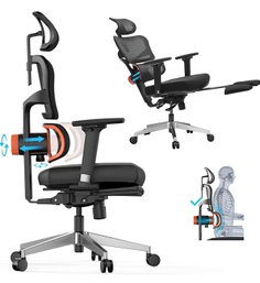 Brand New Black Newtral Ergonomic Office Chair With Footrest  NT002