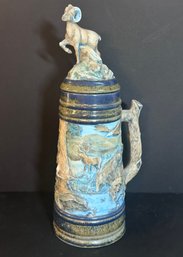 Beautiful Large Blue Nature Inspired Beer Stein