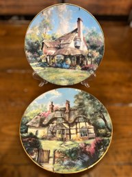 Marty Bell English Country Cottages Plates - Set Of 2