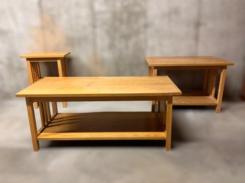 Oak Living Room Furniture Table Set