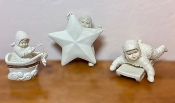 Adorable Lot Of Vintage Dept 56 Snow Babies - Set Of 3