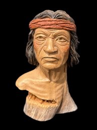 Unique Native American Sculpture W/ Etched Herrero Name