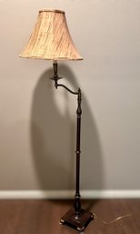 Bronze Metal Floor Lamp W/ Cream Lamp Shade