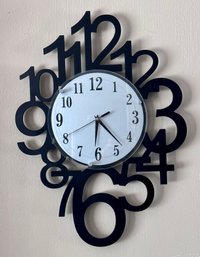 Black Asymmetrical Numbers Wall Clock