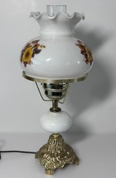 Beautiful Vintage Warm Tone Floral Parlor Table Lamp