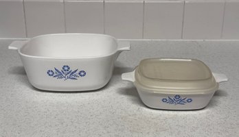 Blue Cornflower Corningware Casserole Dish Set - Set Of 2