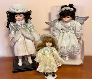 Beautiful Collection Of Vintage Porcelain Dolls - Set Of 3