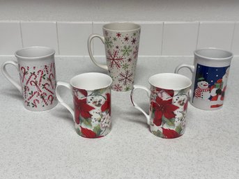 Great Collection Of Decorative Christmas Mugs - Set Of 5