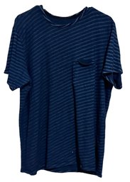 Mens Rag And Bone Navy Blue Striped Shirt Size XL