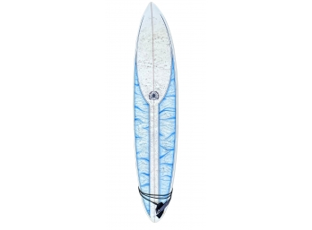North Pacific Surfboards White And Blue Board W/ Dakine Case