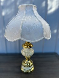 Beautiful Lamp W/ Silk Floral Lamp Shade 2/2