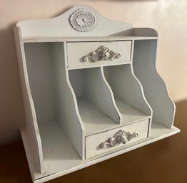 French Rustic White Mini Table Top Display Unit