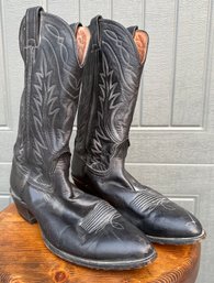 Vintage Mens Black Nocona Leather Western Cowboy Boot