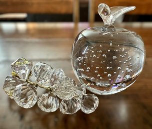 Unique Bubble Glass Apple And Plastic Beaded Grape Bunch