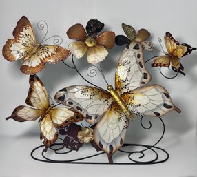 Brand New Stunning Metal Warm Tone Butterfly Sculpture