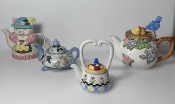 Stunning Collection Of Spring Inspired Teapots - Set Of 4