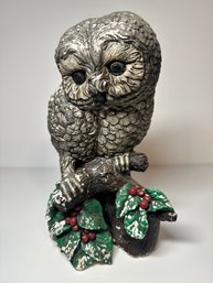 Vintage Concrete Owl Statue