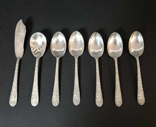 Alvin Sterling Silver Spoons And Butter Knife-set Of 7