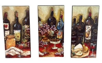 Decorative Wine 3 Piece Panel Art Work