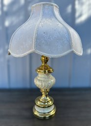 Beautiful Lamp W/ Silk Floral Lamp Shade 1/2