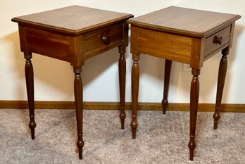 Antique Walnut One Drawer Wooden Nightstands Crafted In The Ozarks