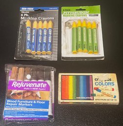 Marking Crayons, Wood Furniture/floor Repair Markers, And Cray Pas Colors - Lot Of 4