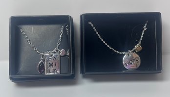 Hope And Family Pendent Necklaces Fashion Jewelry - Set Of 2